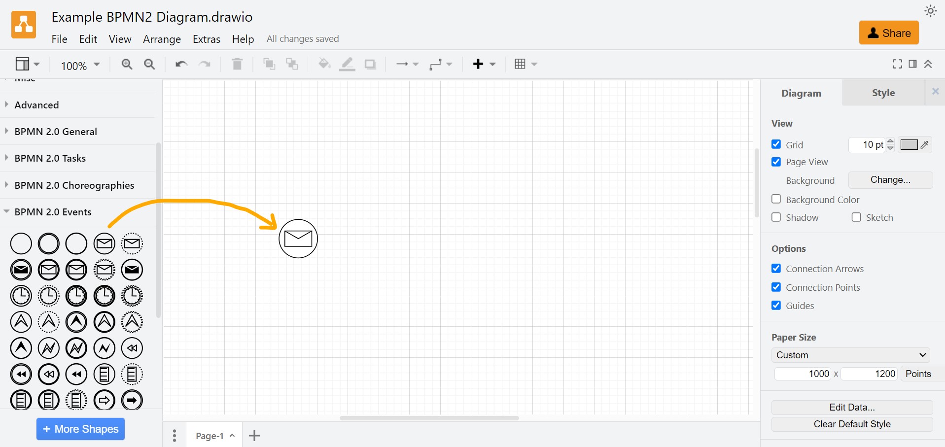 Draw.io Interface Example for BPMN 2.0